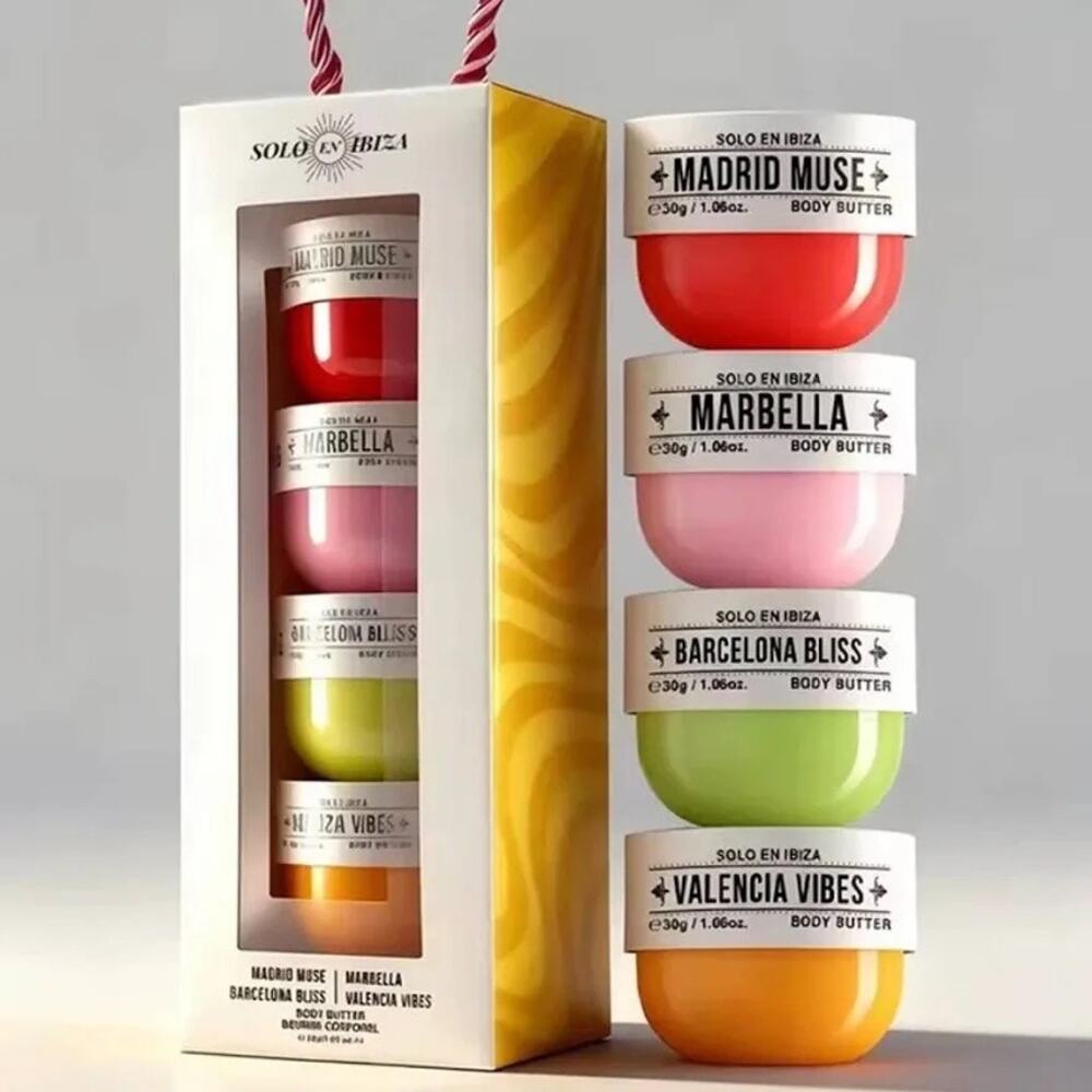 NIB Solo en Ibiza Body Butter Travel Gift Set 4 x SZ. 1.06 fl oz